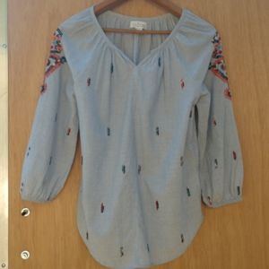 Beaded Chambray Tunic